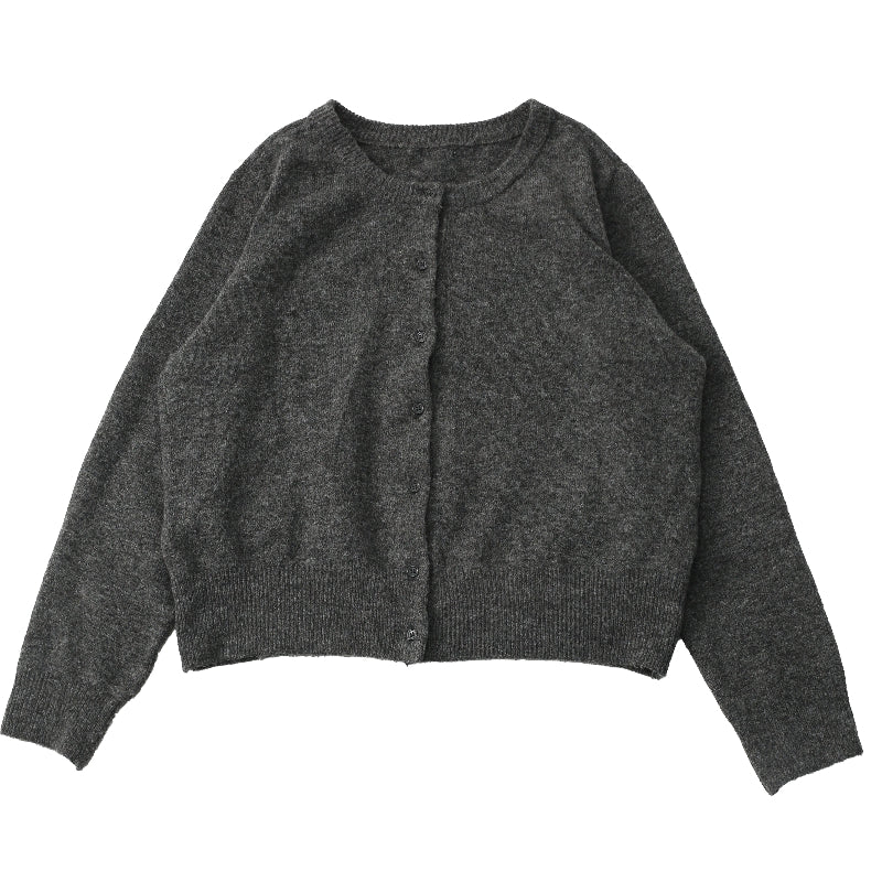 CREW NECK KNIT CARDIGAN