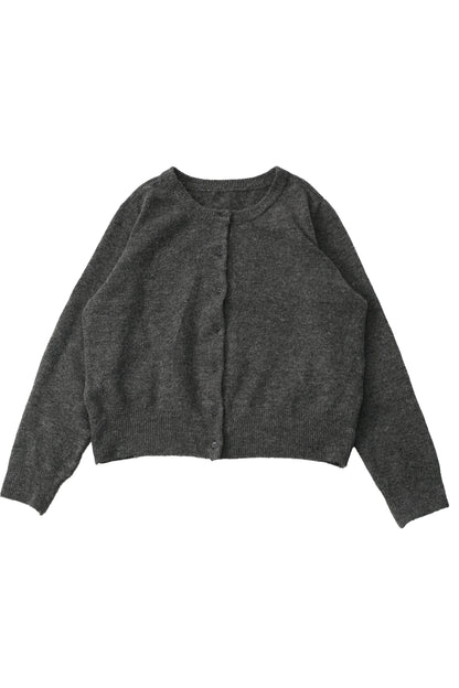 No-collar knit cardigan