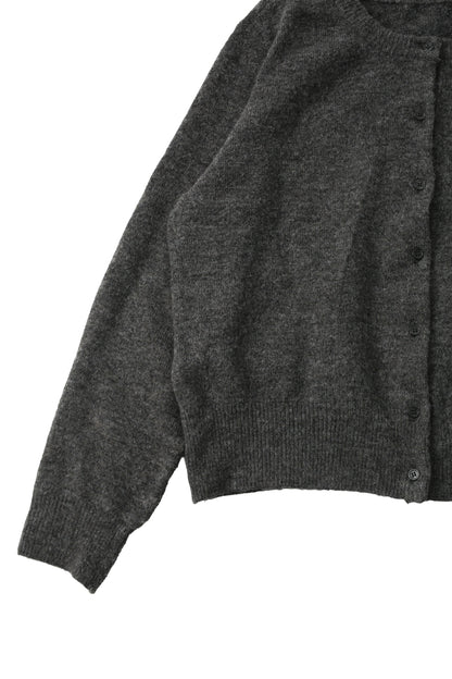 No-collar knit cardigan