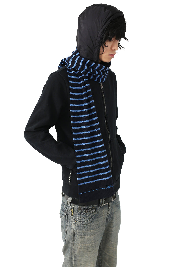 PRADA - STRIPED KNIT SCARF