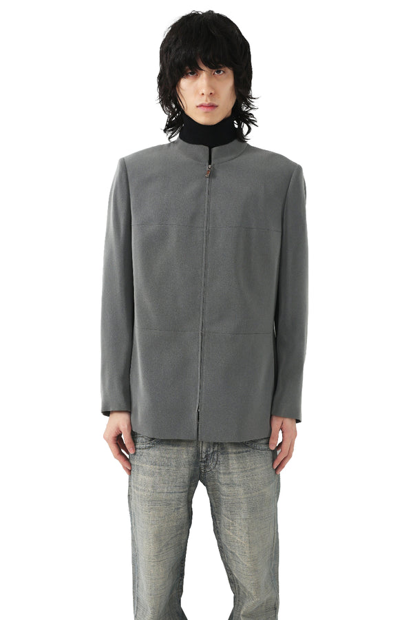 GREY NO COLLAR JACKET