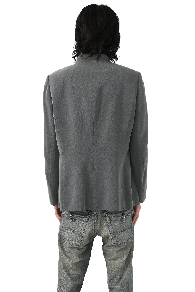 GREY NO COLLAR JACKET