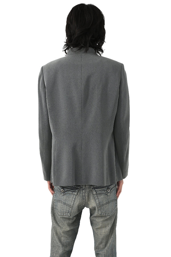 GREY NO COLLAR JACKET