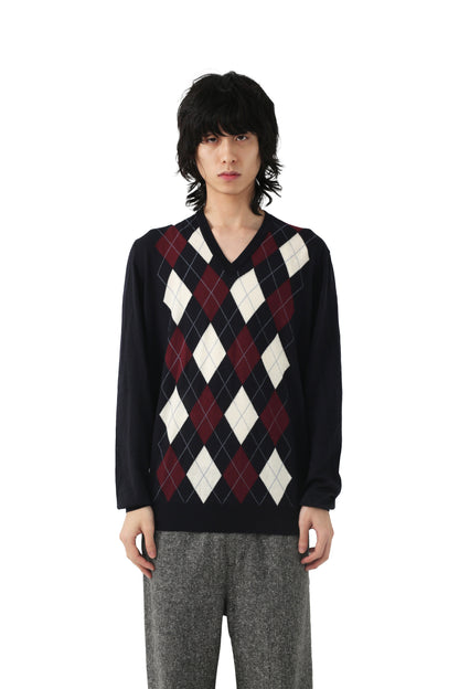 18f/w Prada - argyle knit sweater
