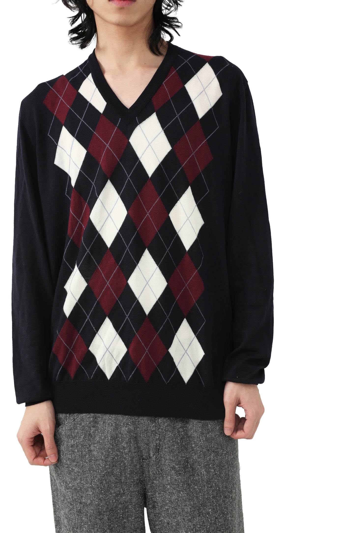 18f/w Prada - argyle knit sweater