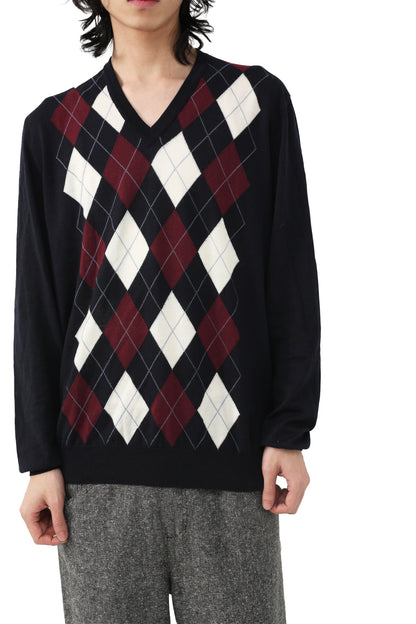 18f/w Prada - argyle knit sweater