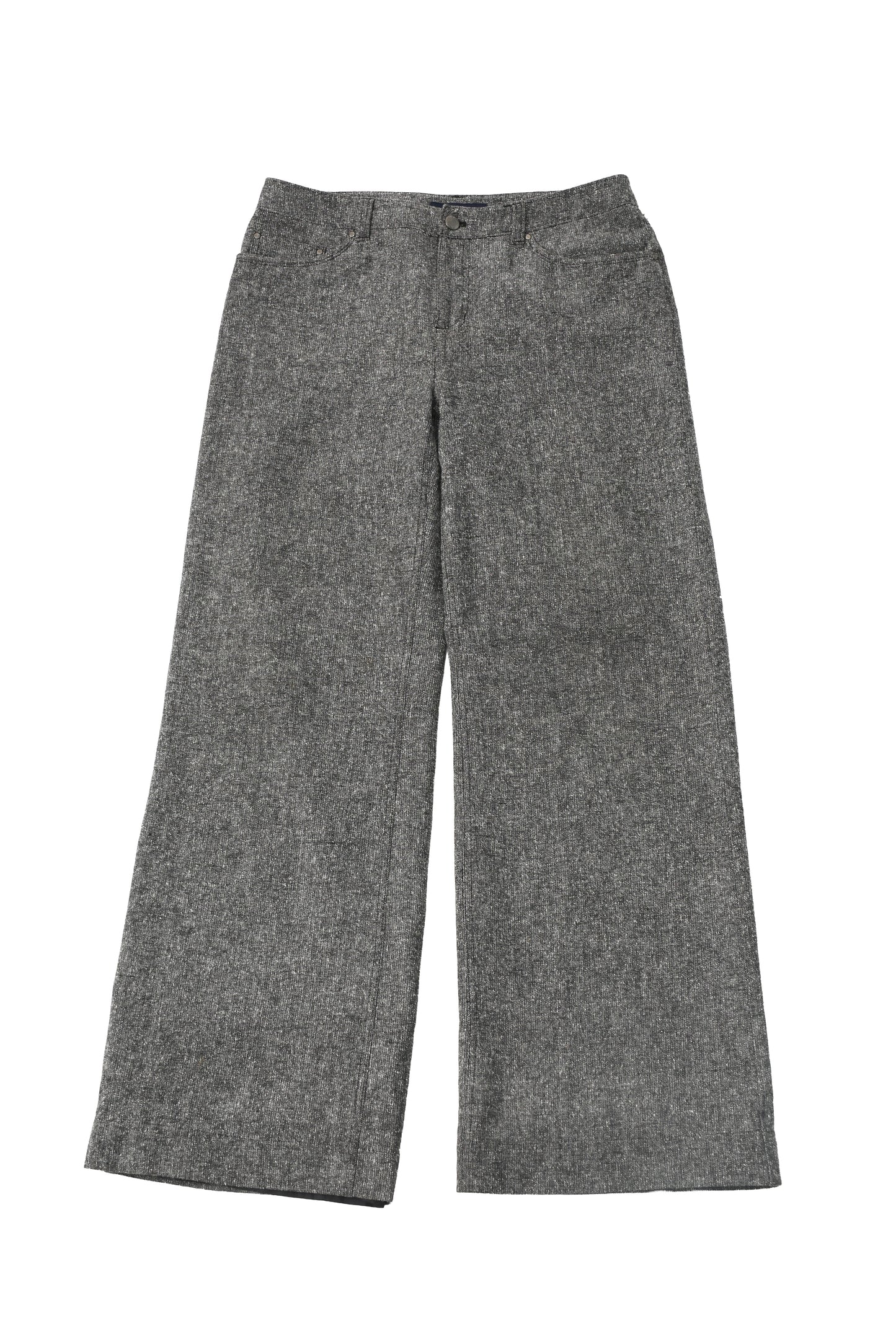 Tweed wool straight trousers