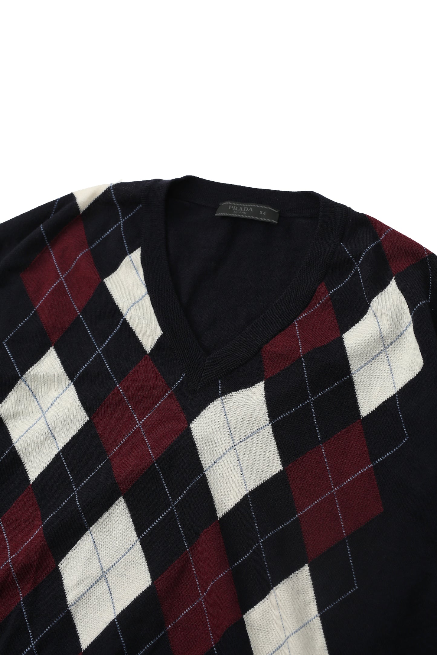18f/w Prada - argyle knit sweater