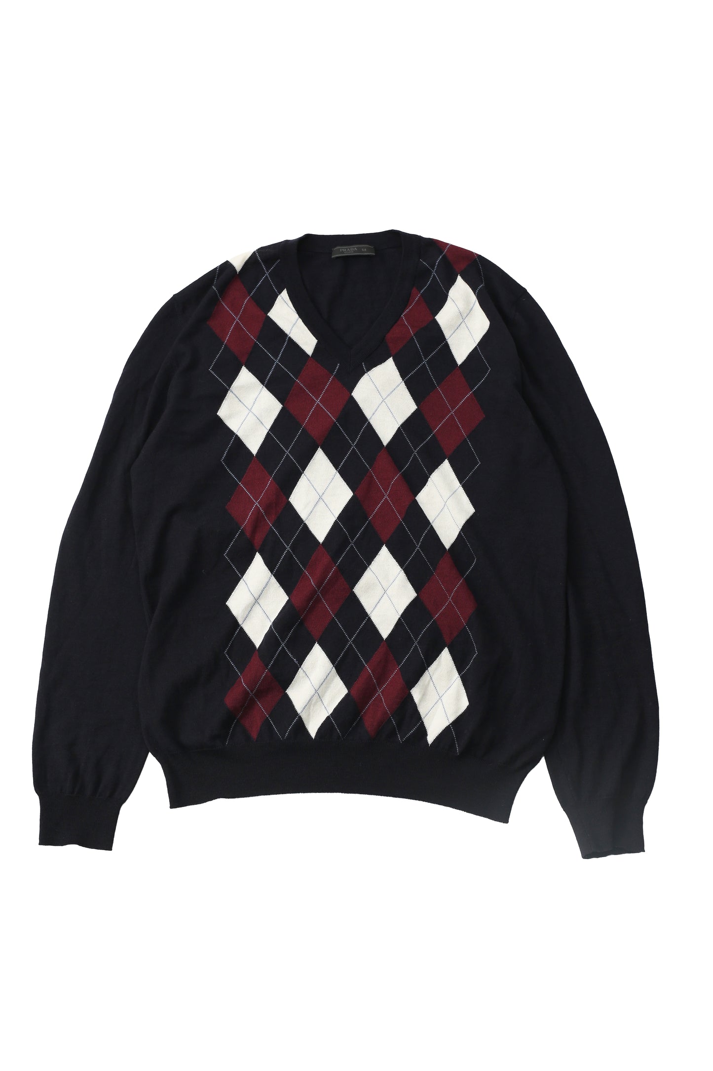 18f/w Prada - argyle knit sweater