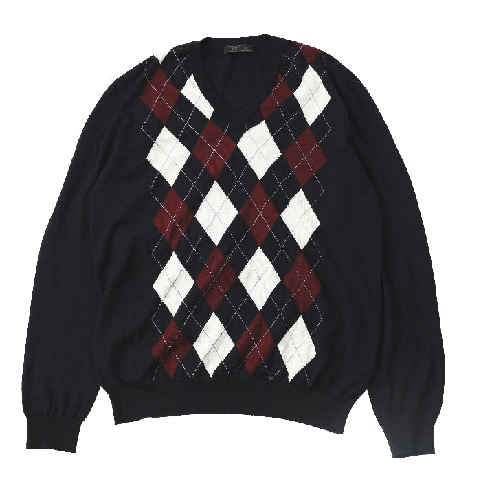 18F/W PRADA - ARGYLE KNIT SWEATER
