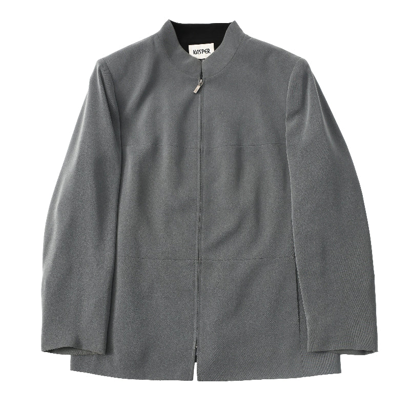 GREY NO COLLAR JACKET