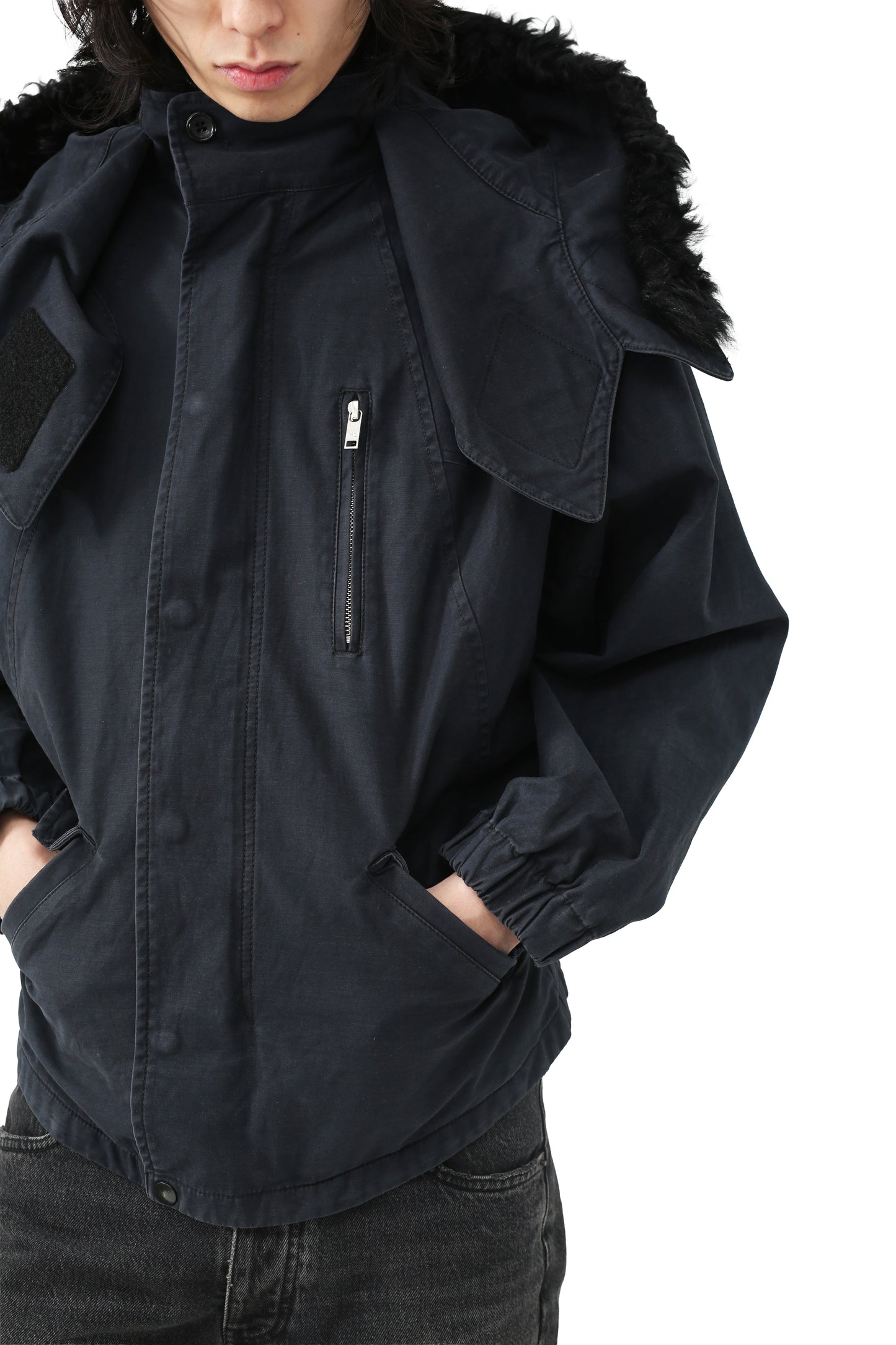 Y-3 - detachable fur hooded jacket