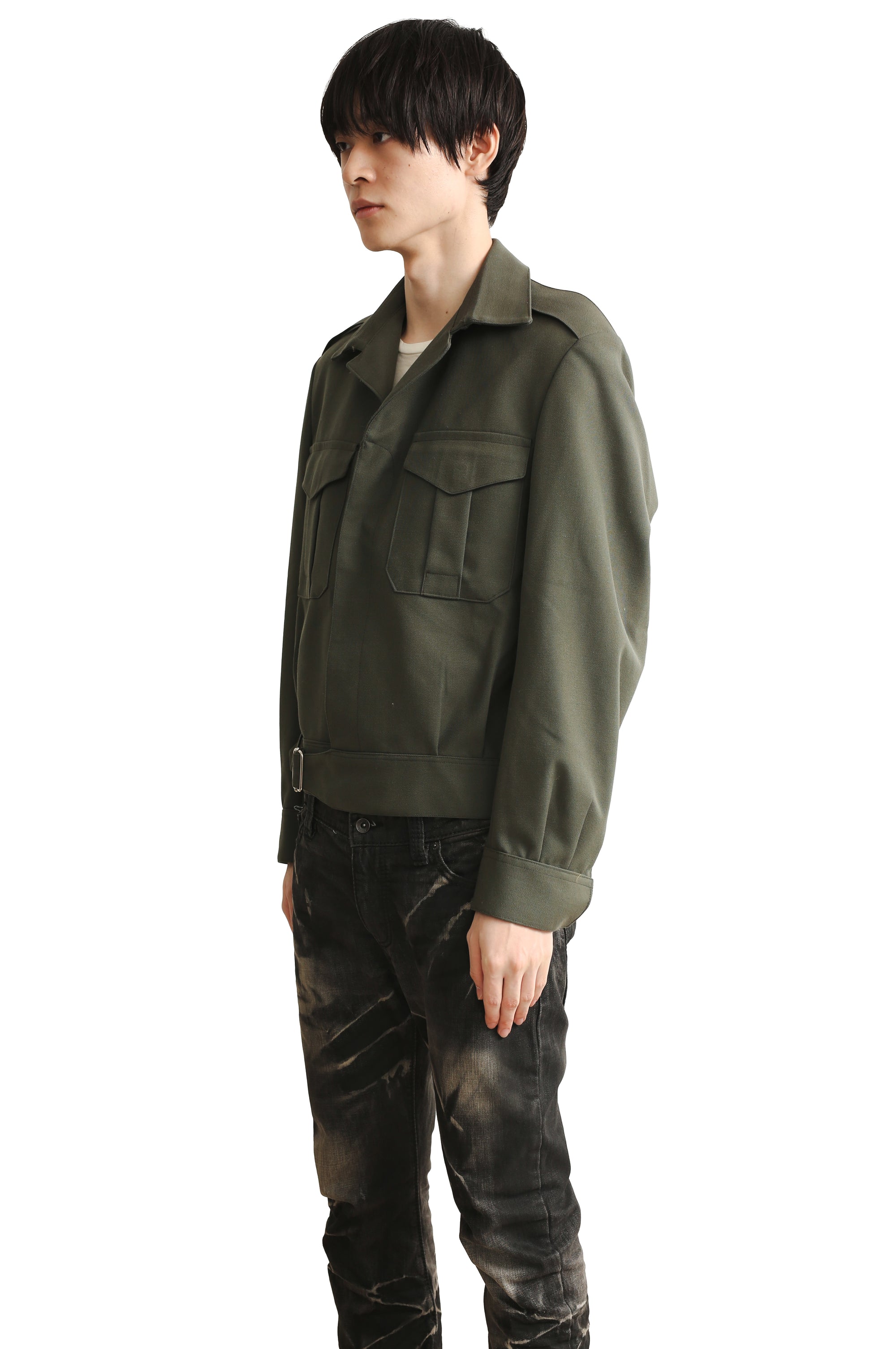 BELTED SHORT EPAULET JACKET