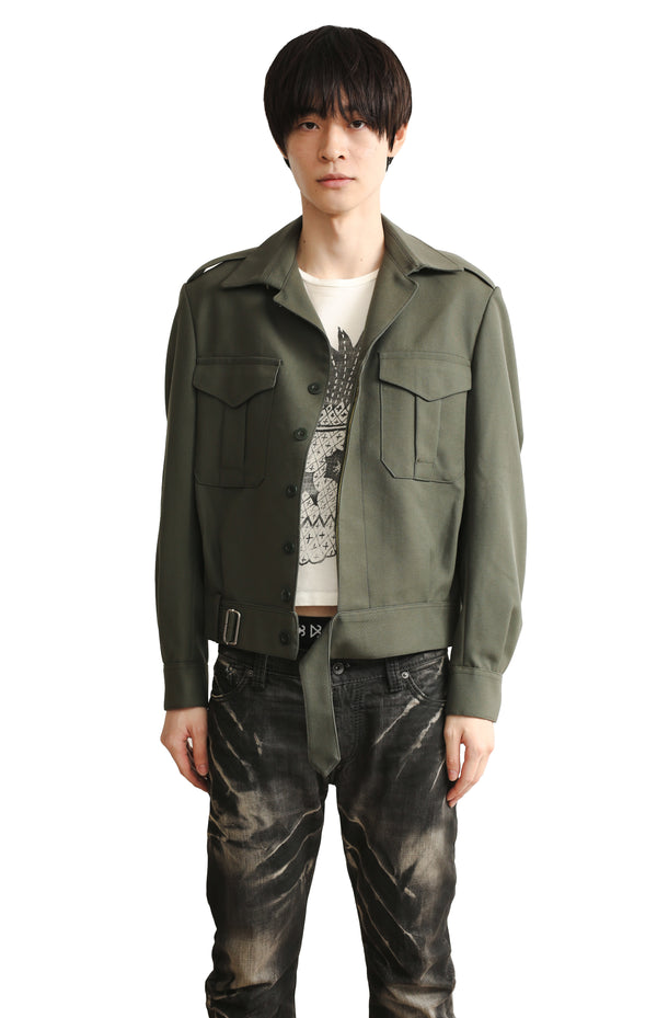 BELTED SHORT EPAULET JACKET