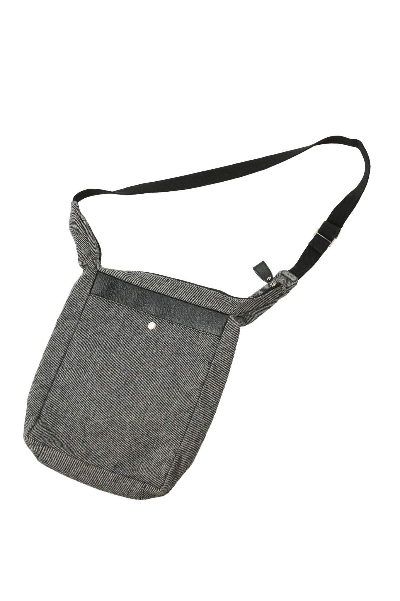LEATHER BLEND TWEED SHOULDER BAG