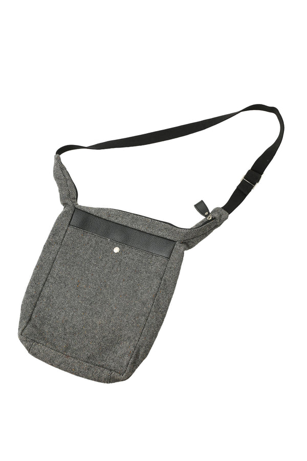 LEATHER BLEND TWEED SHOULDER BAG