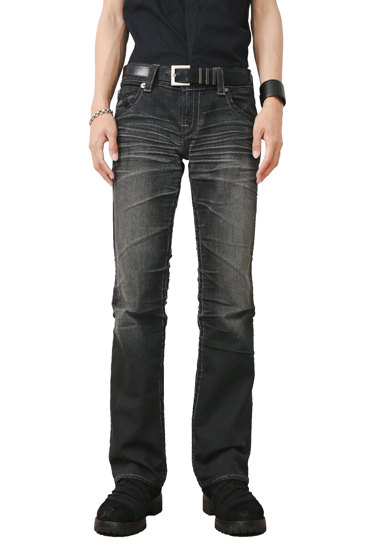 VINTAGE FADED SEMI FLARE JEANS