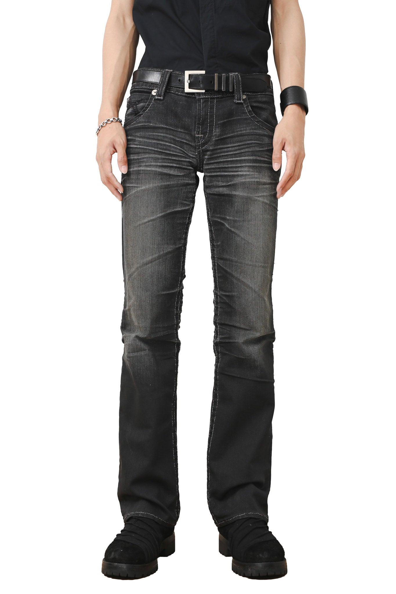 VINTAGE FADED SEMI FLARE JEANS