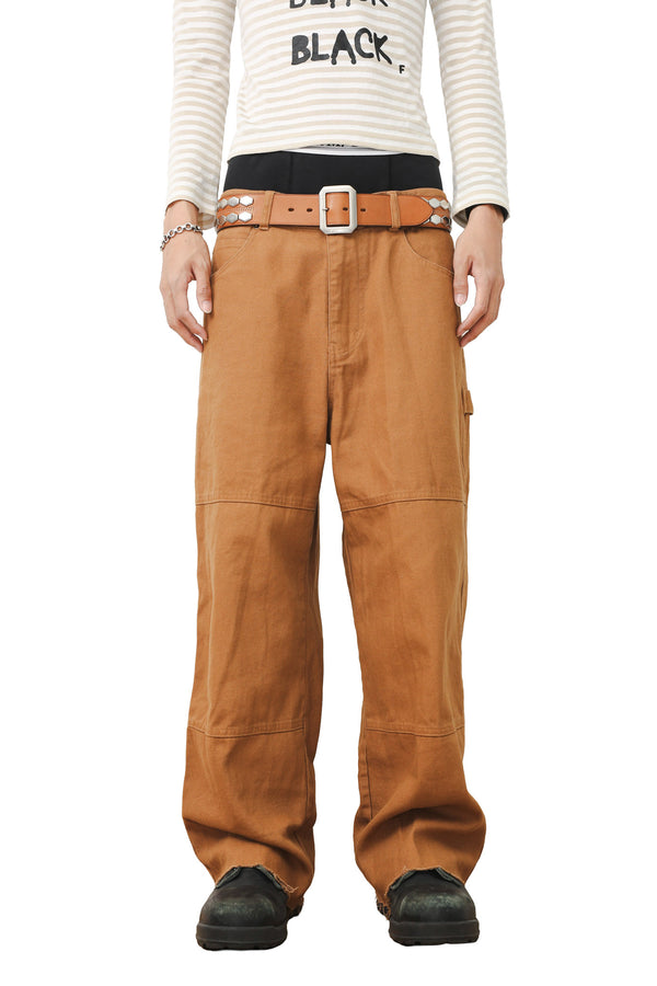 BROWN WIDE LEG JEANS