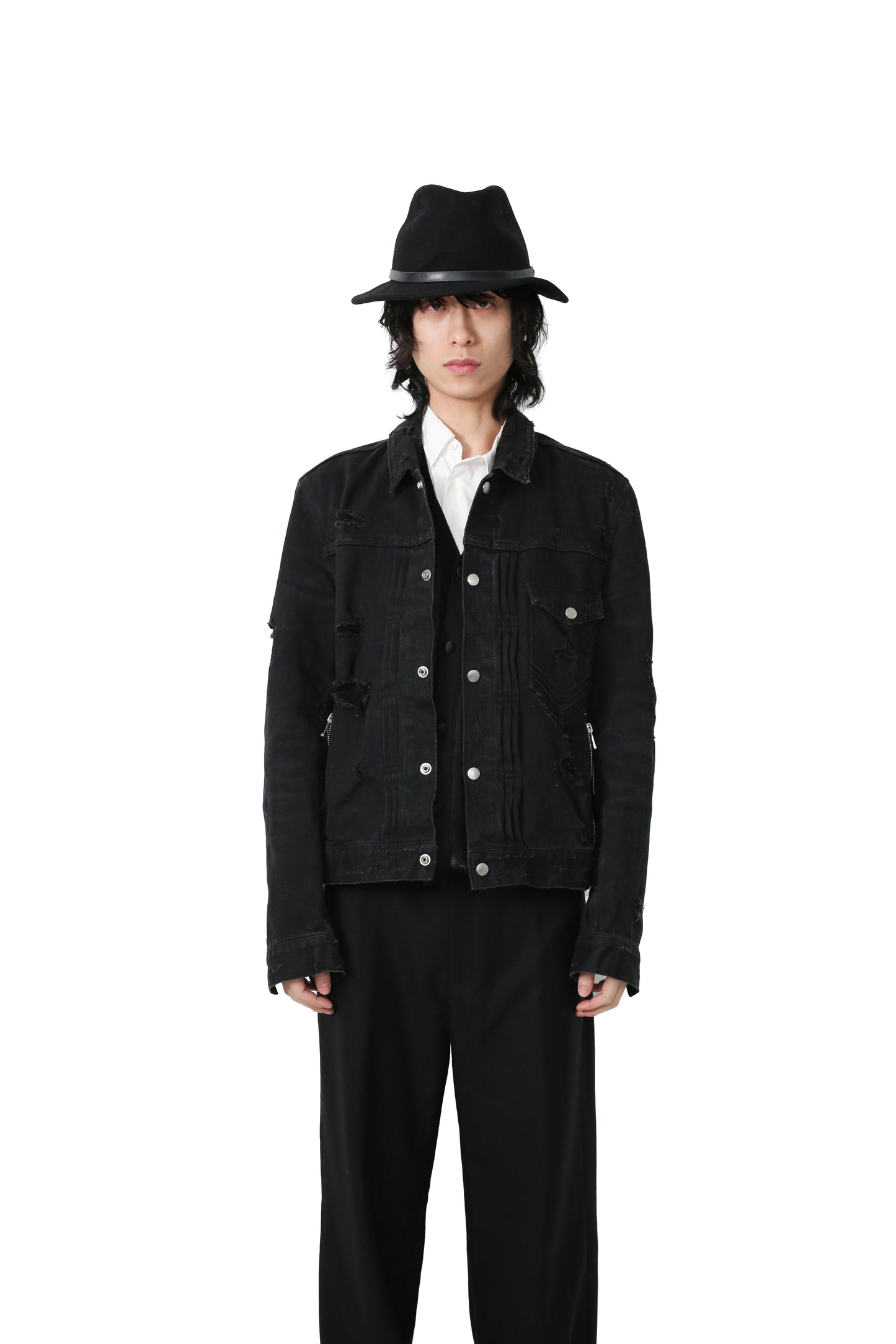 "balmain" destroyed denim jacket