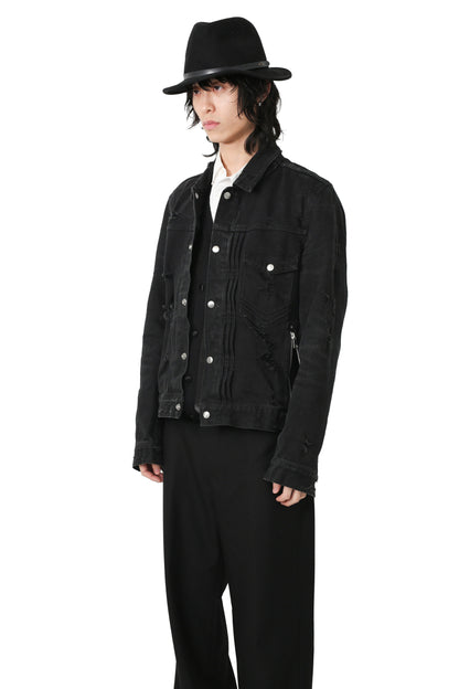 "balmain" destroyed denim jacket