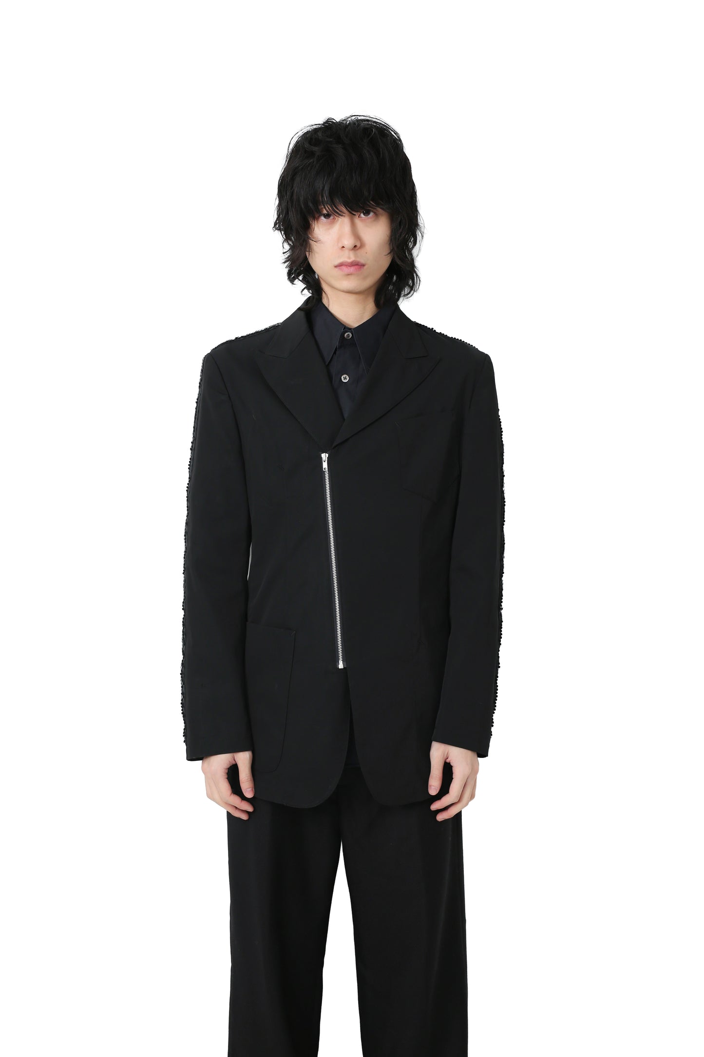 "jean paul gaultier homme" spangle zip tailored jacket