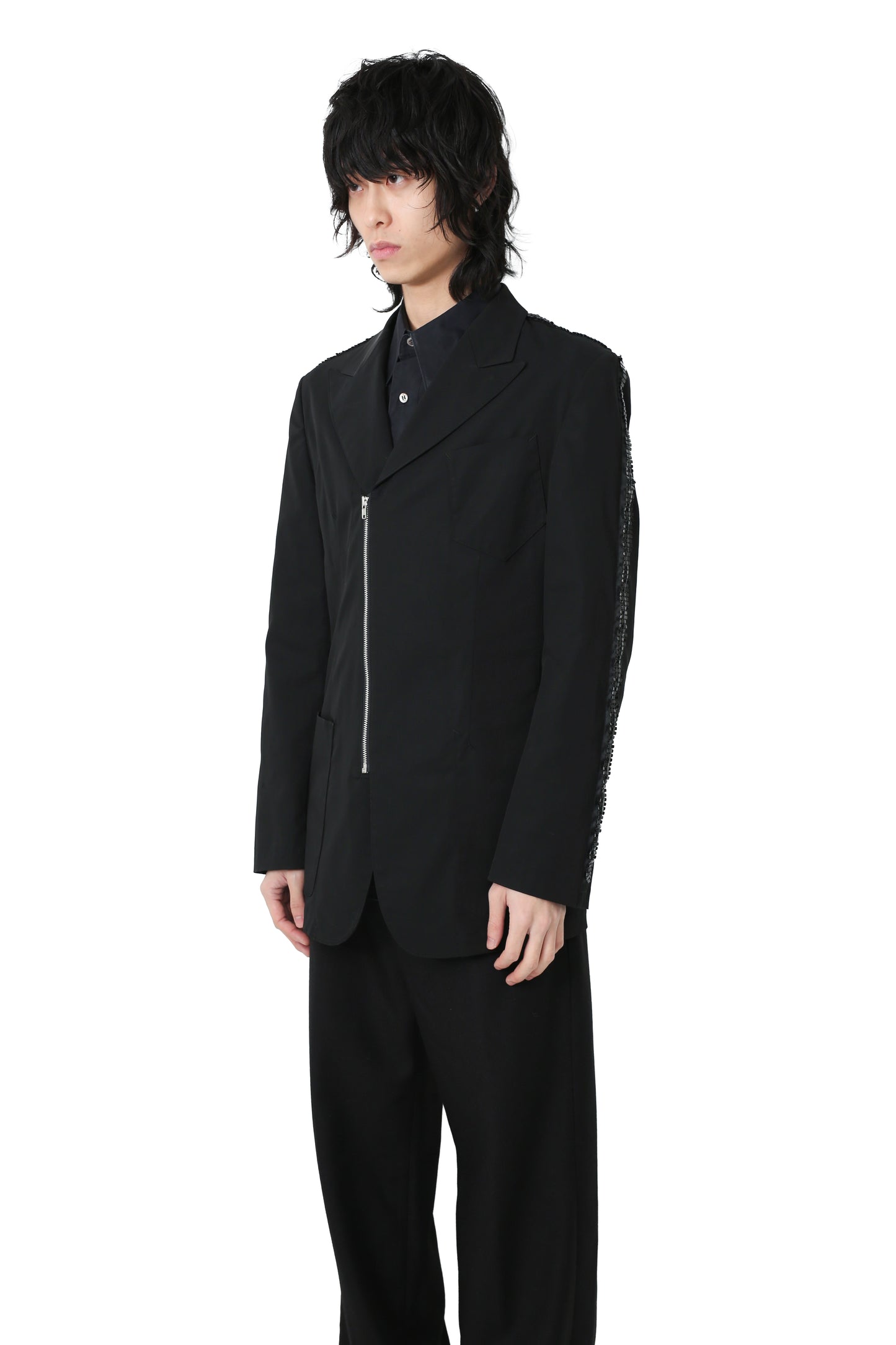 "jean paul gaultier homme" spangle zip tailored jacket