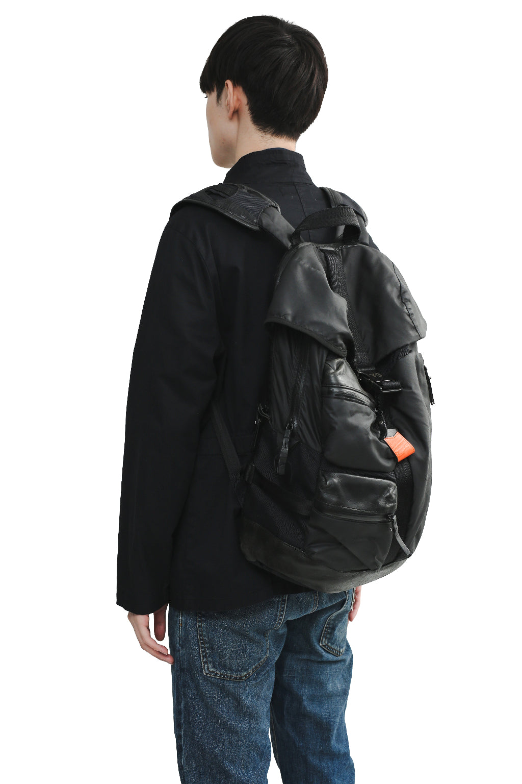 Y-3 - LEATHER BLEND NYLON BACKPACK