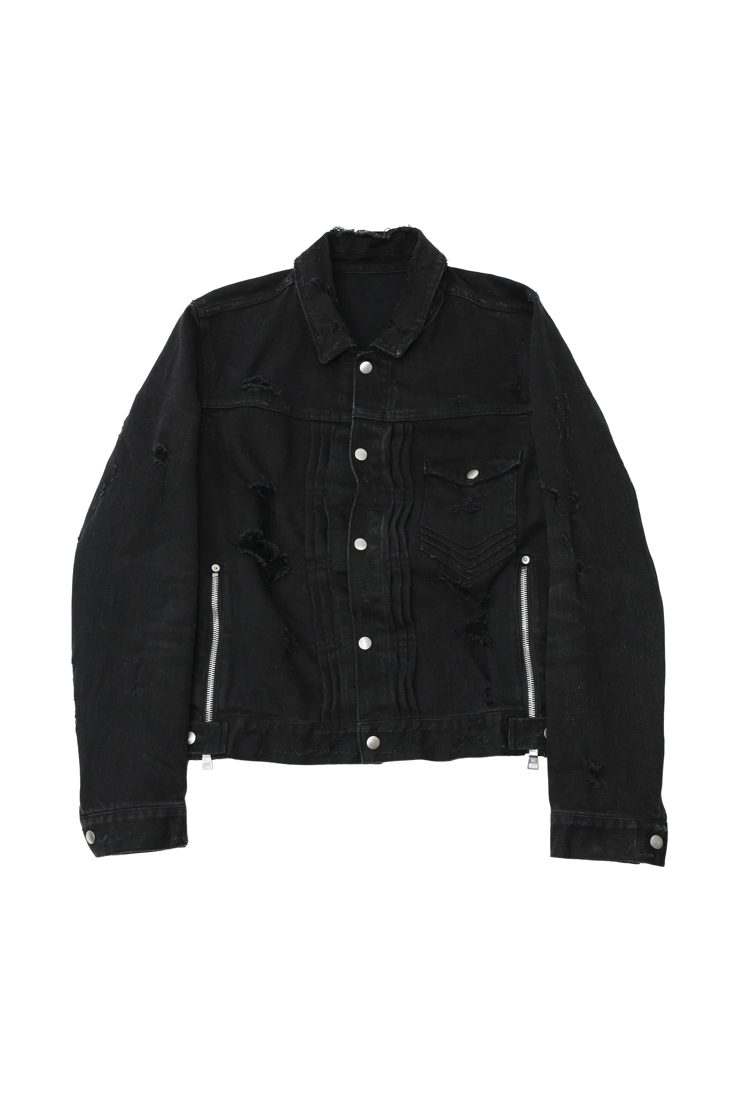 "balmain" destroyed denim jacket