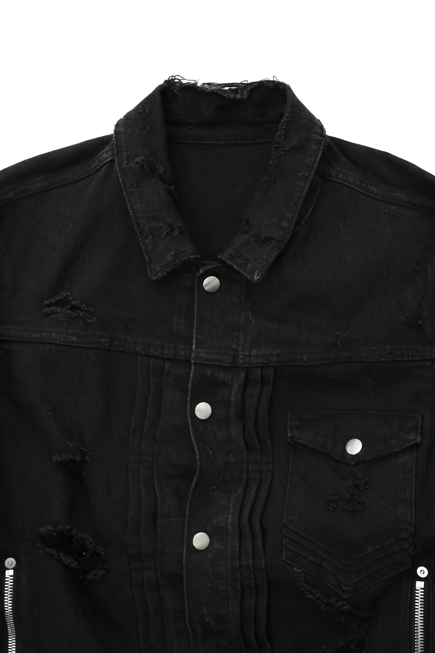 "balmain" destroyed denim jacket