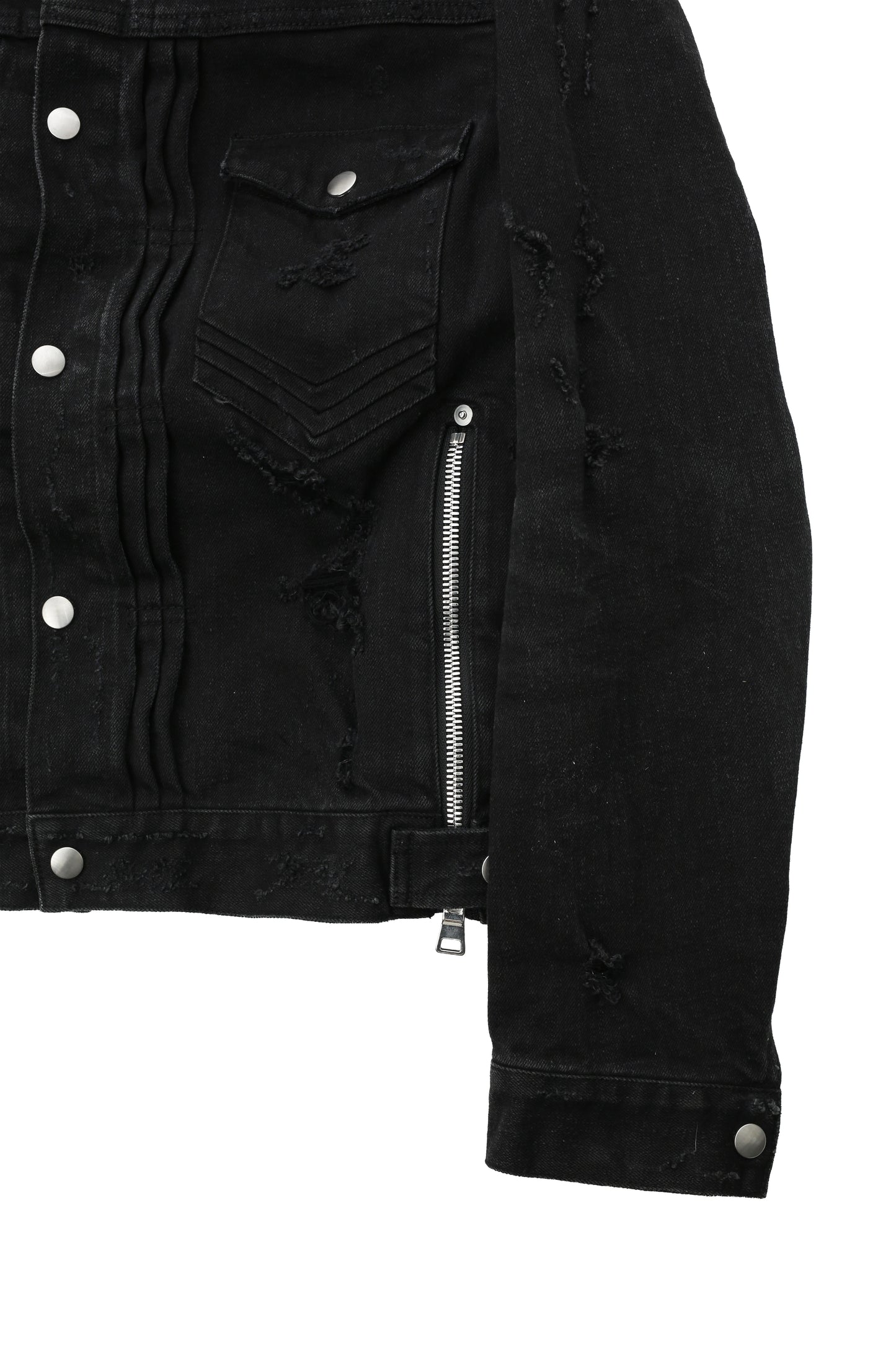 "balmain" destroyed denim jacket