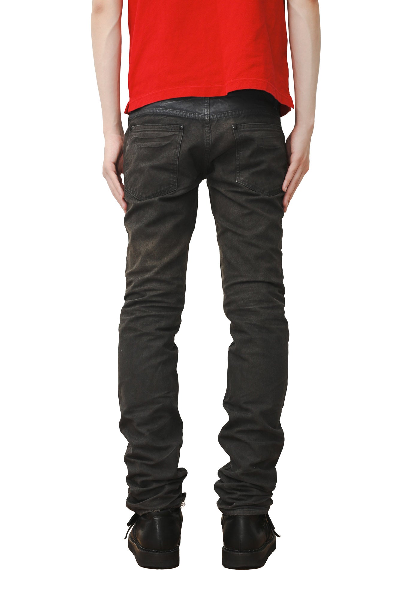 WAIST COATED STRAIGHT JEANS