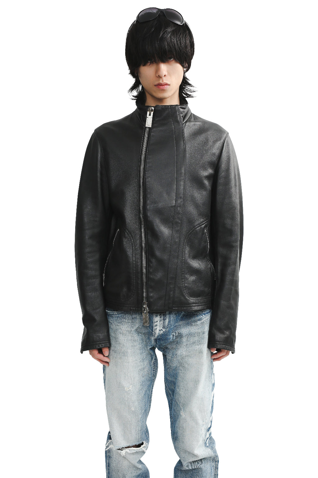 EMPORIO ARMANI 12F/W - ASSYMMETRY LEATHER JACKET