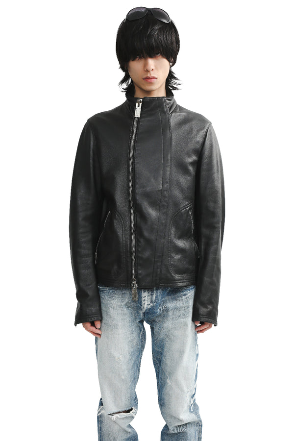 EMPORIO ARMANI 12F/W - ASSYMMETRY LEATHER JACKET