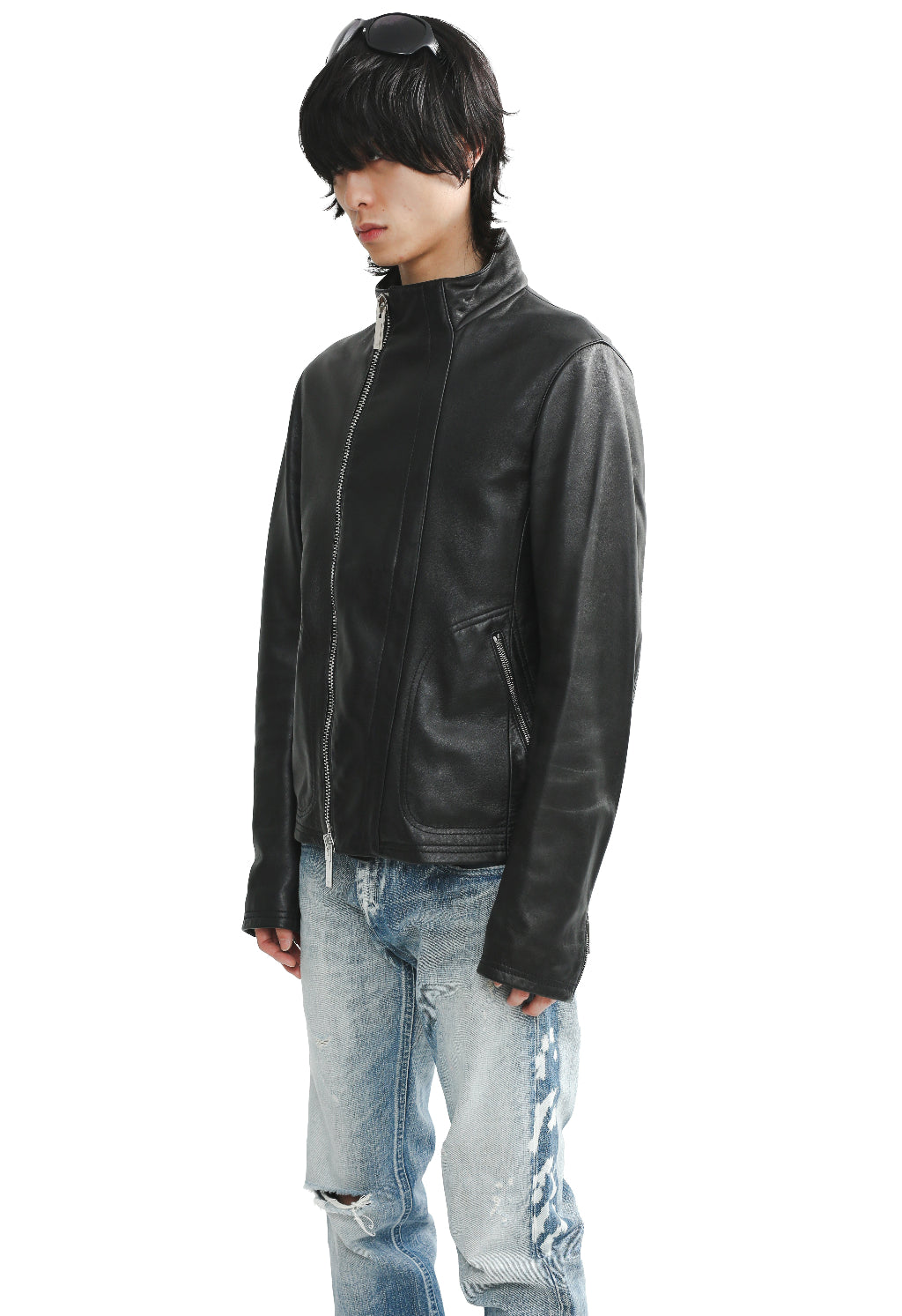 EMPORIO ARMANI 12F/W - ASSYMMETRY LEATHER JACKET