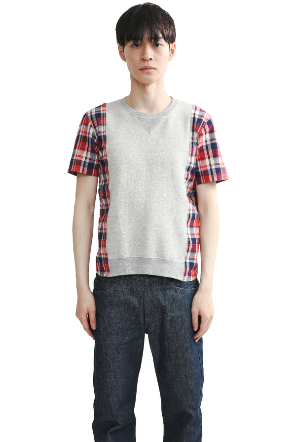 CHECKED SWITCHING SWEAT TEE