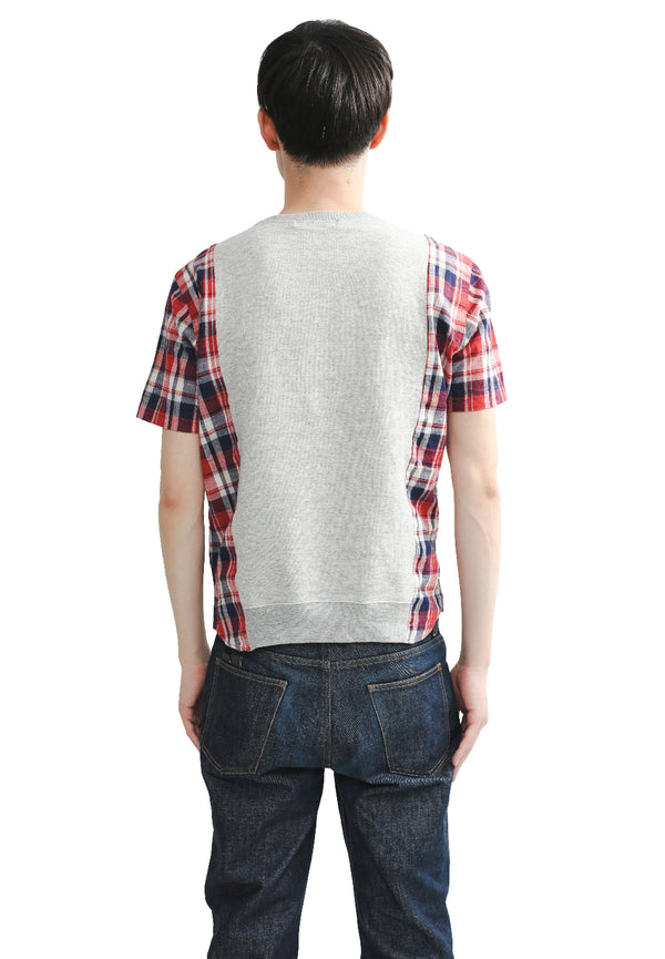 CHECKED SWITCHING SWEAT TEE
