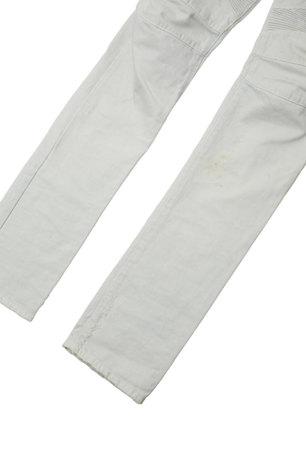 BALMAIN - WHITE BIKER JEANS