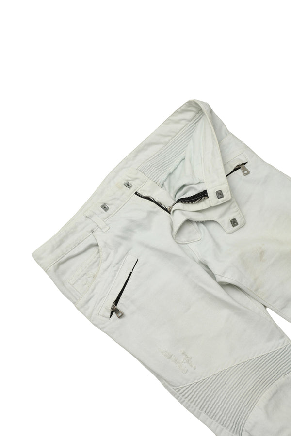 BALMAIN - WHITE BIKER JEANS