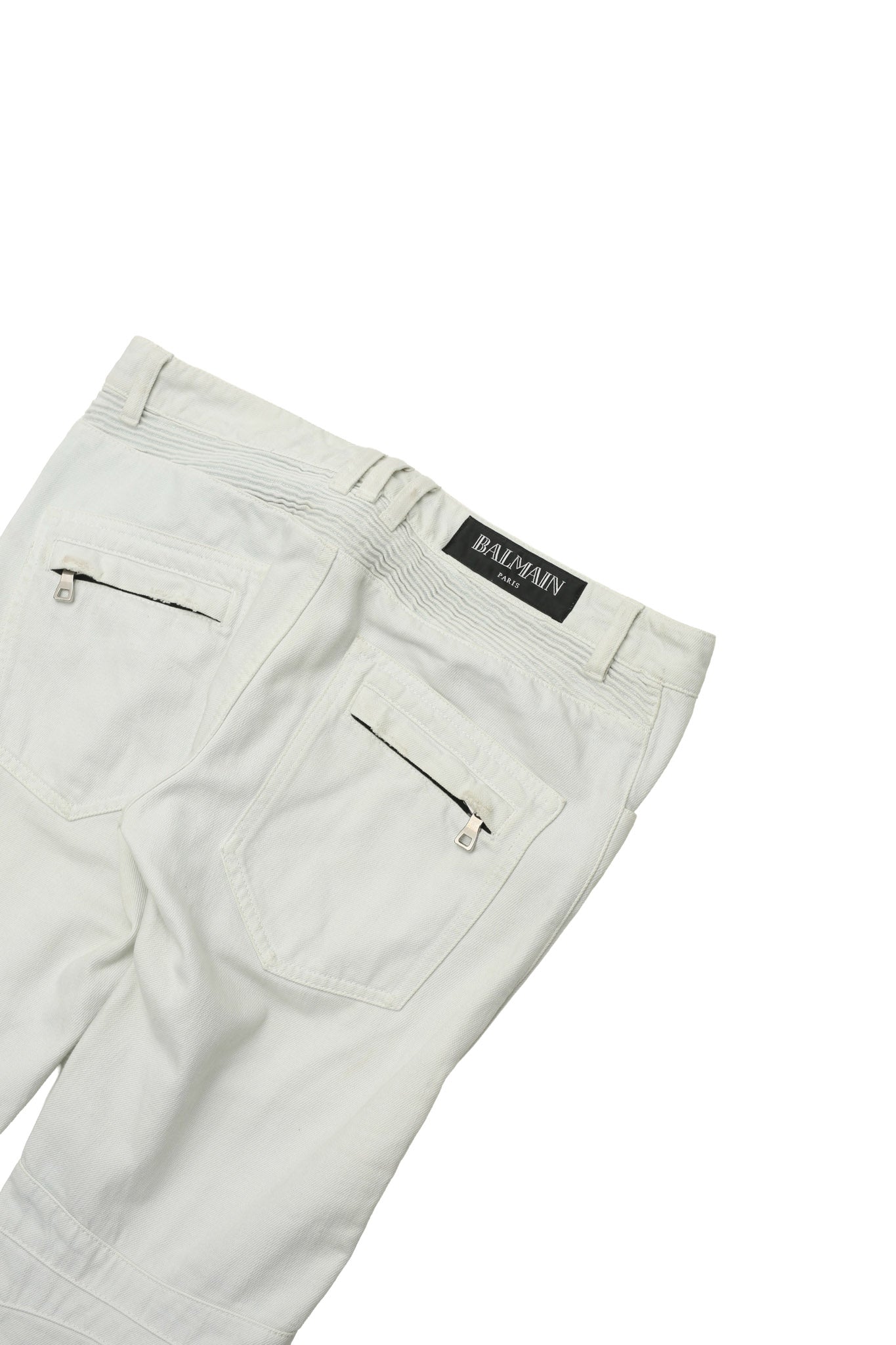 BALMAIN - WHITE BIKER JEANS