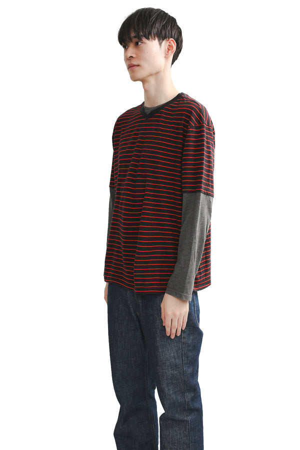 LAYRED LONG SLEEVE BORDER TEE