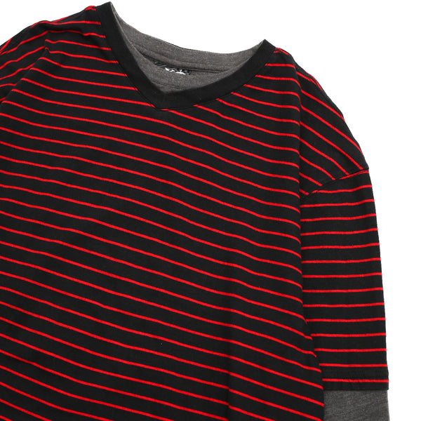 LAYRED LONG SLEEVE BORDER TEE