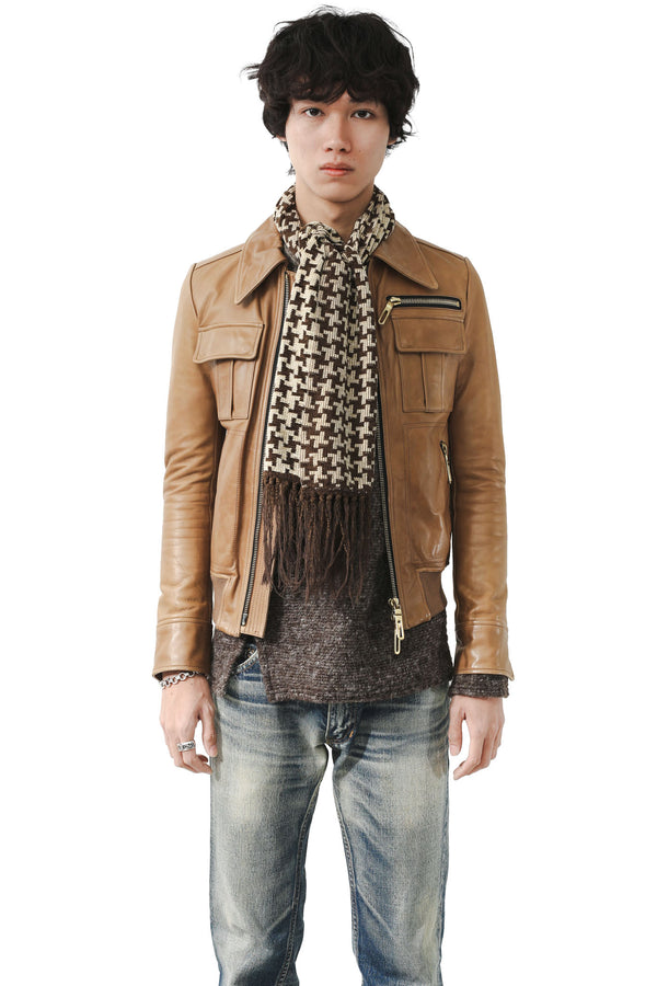 EMPORIO ARMANI - HOUNDSTOOTH FRINGE STOLE