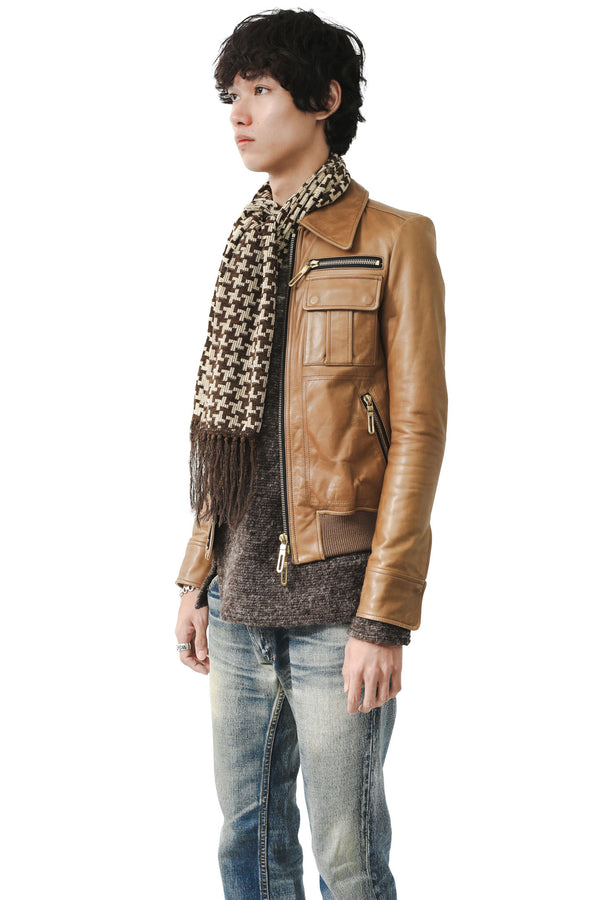EMPORIO ARMANI - HOUNDSTOOTH FRINGE STOLE