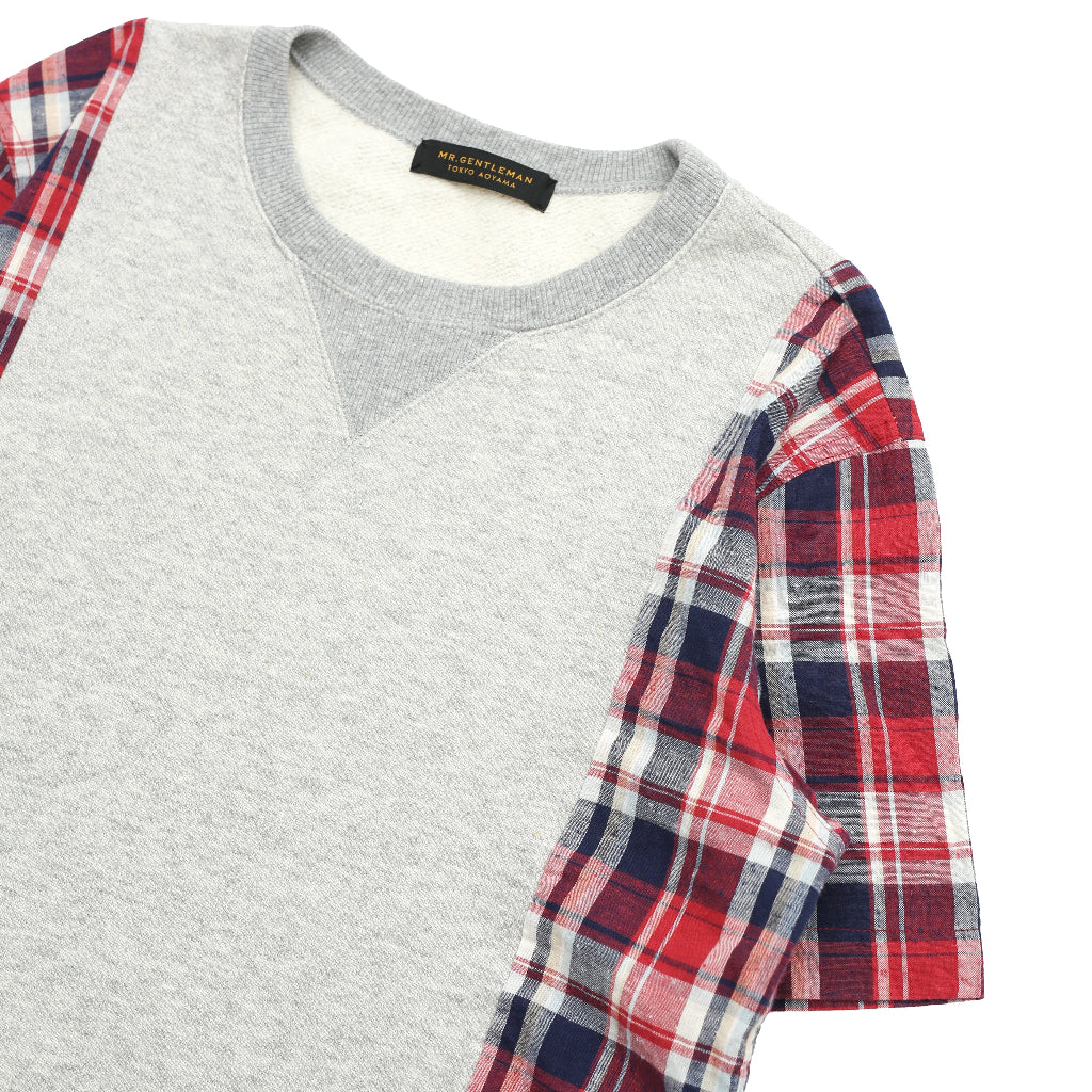 CHECKED SWITCHING SWEAT TEE