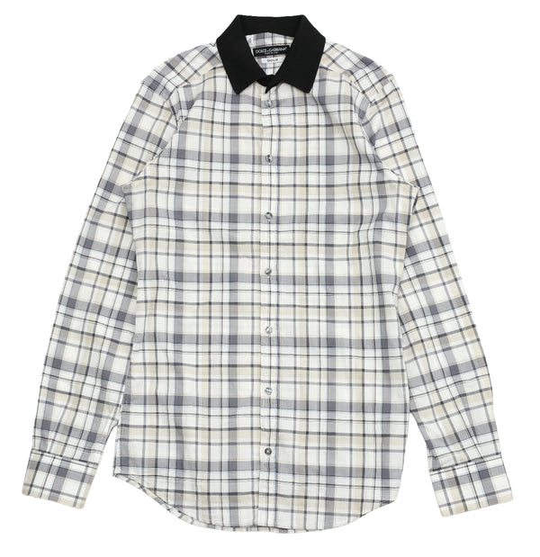 DOLCE & GABBANA - CHECKED CLERIC SHIRT