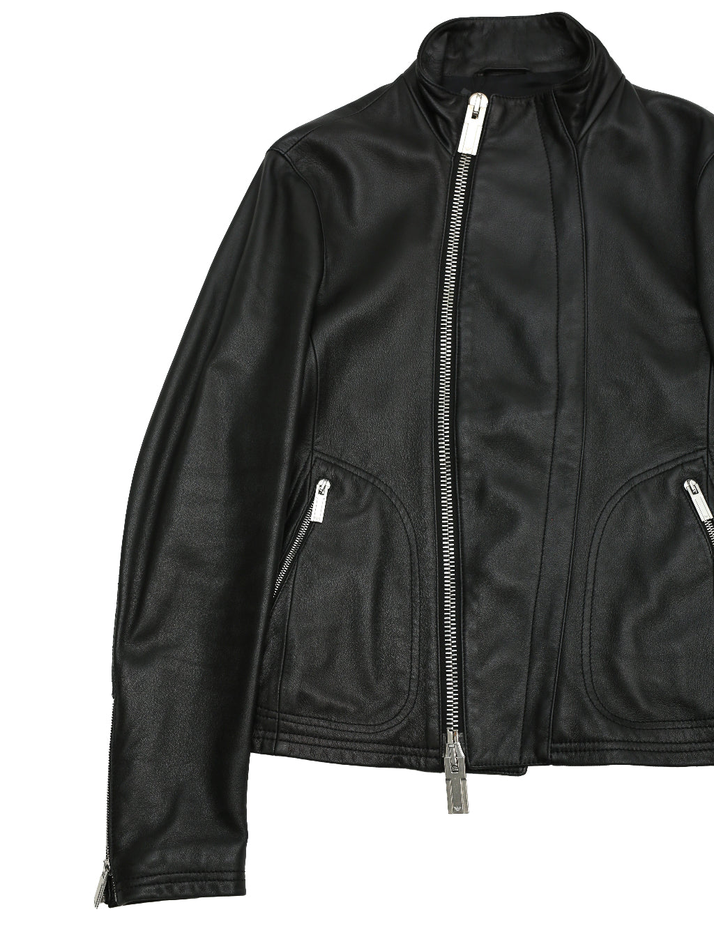 EMPORIO ARMANI 12F/W - ASSYMMETRY LEATHER JACKET