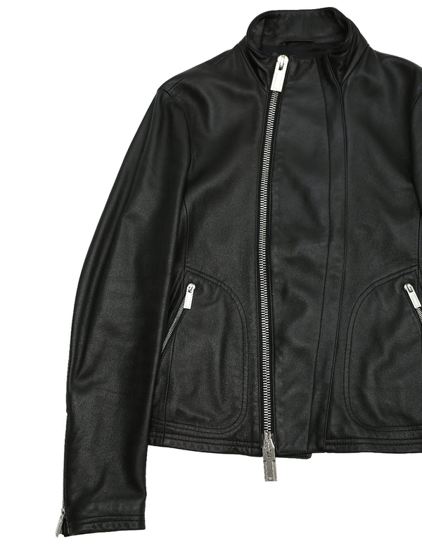 EMPORIO ARMANI 12F/W - ASSYMMETRY LEATHER JACKET