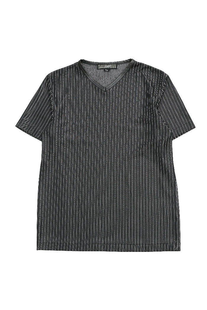 JEAN PAUL GAULTIER HOMME - LEATHER BLEND STRIPE TOP