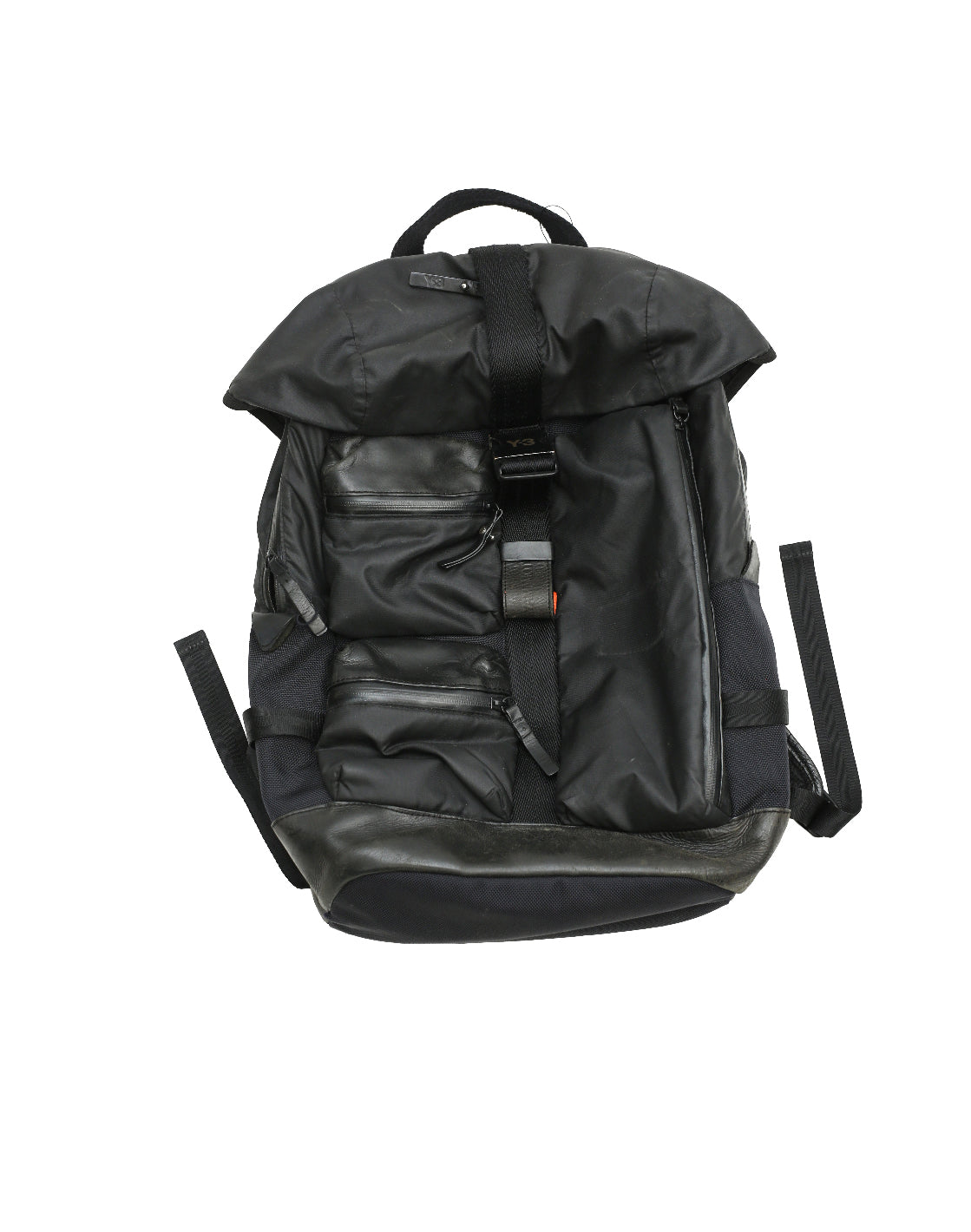 Y-3 - LEATHER BLEND NYLON BACKPACK
